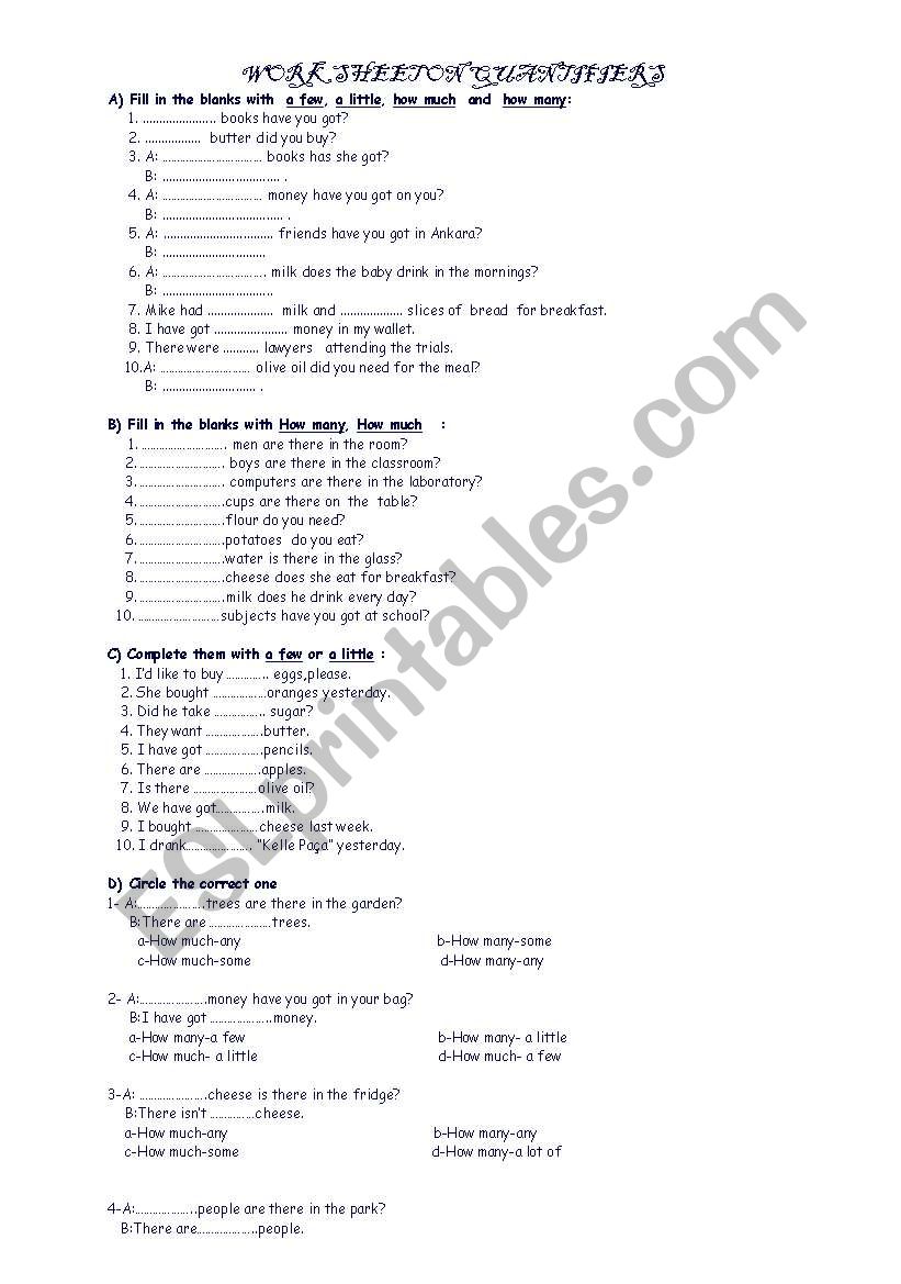 quantifiers worksheet