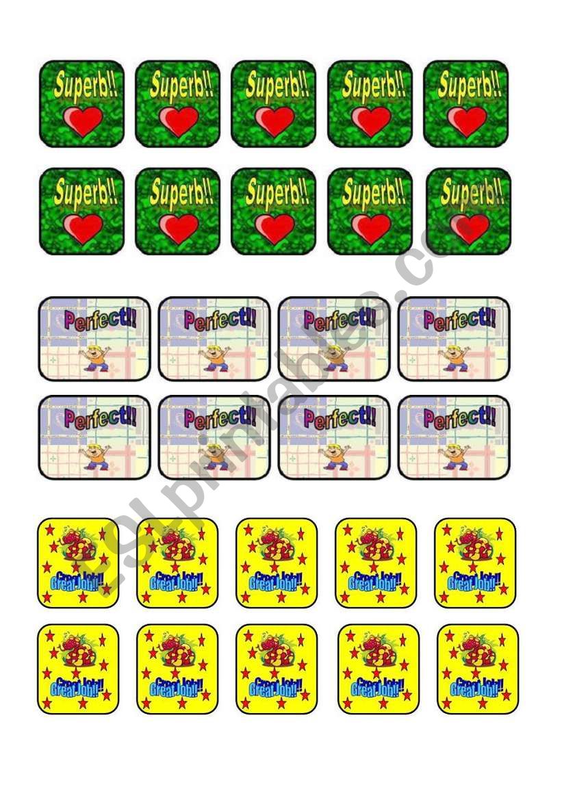 Stickers worksheet