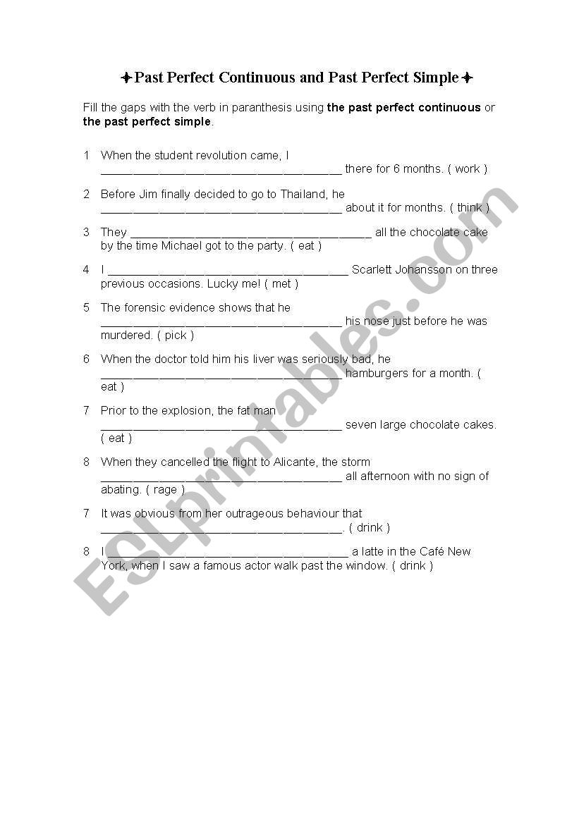 Present Perfect Continuous Exercise