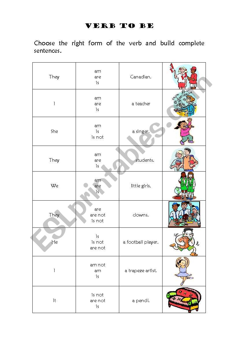 Verb to be worksheet