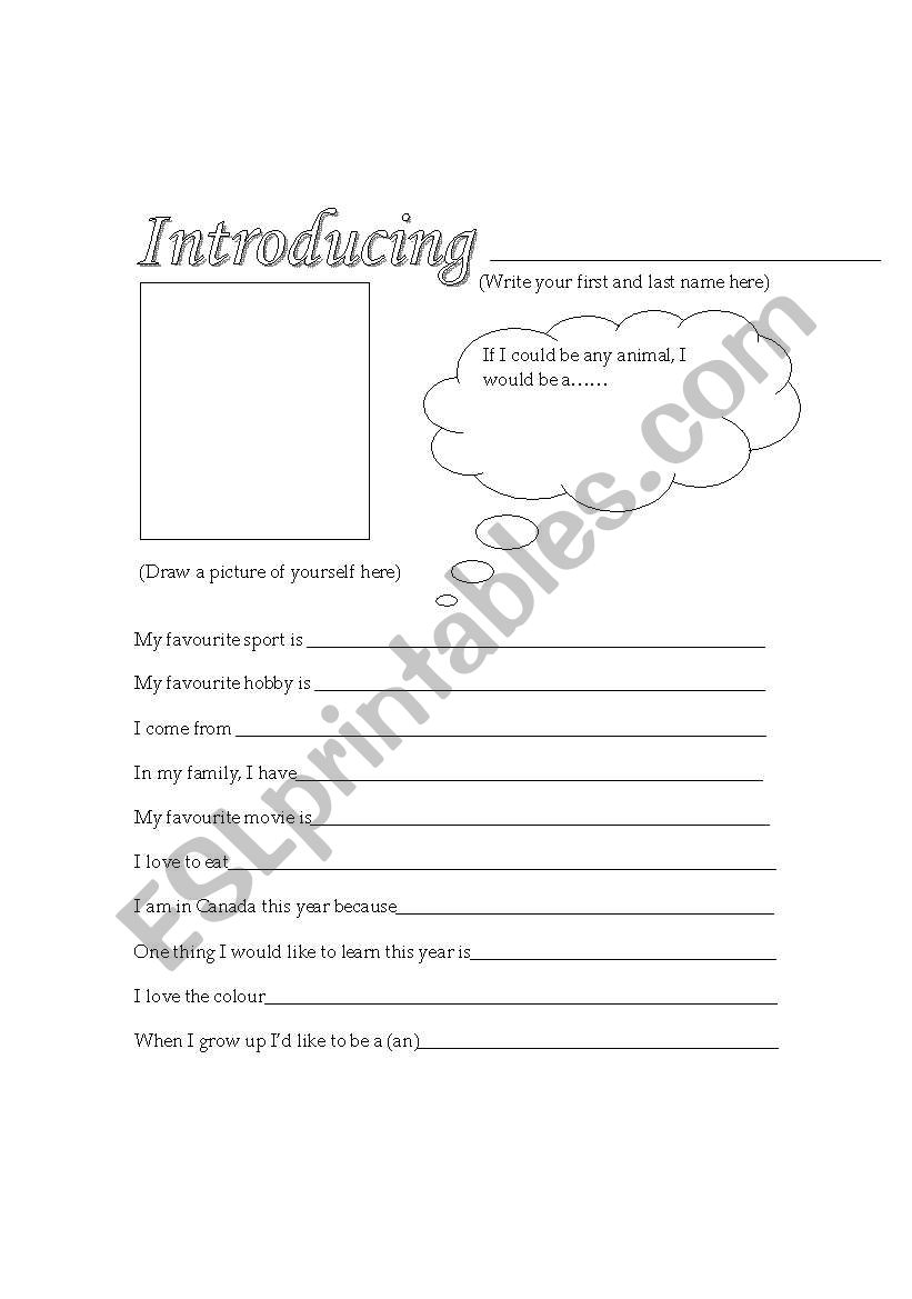 Day One Icebreakers worksheet