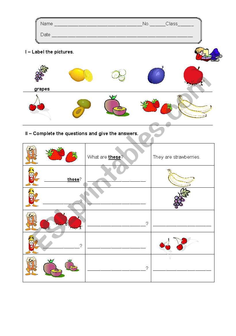 fruit worksheet