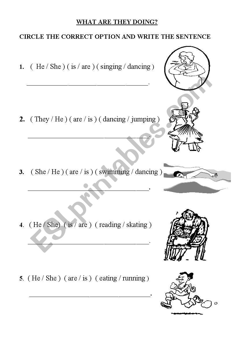 what are they doing? worksheet