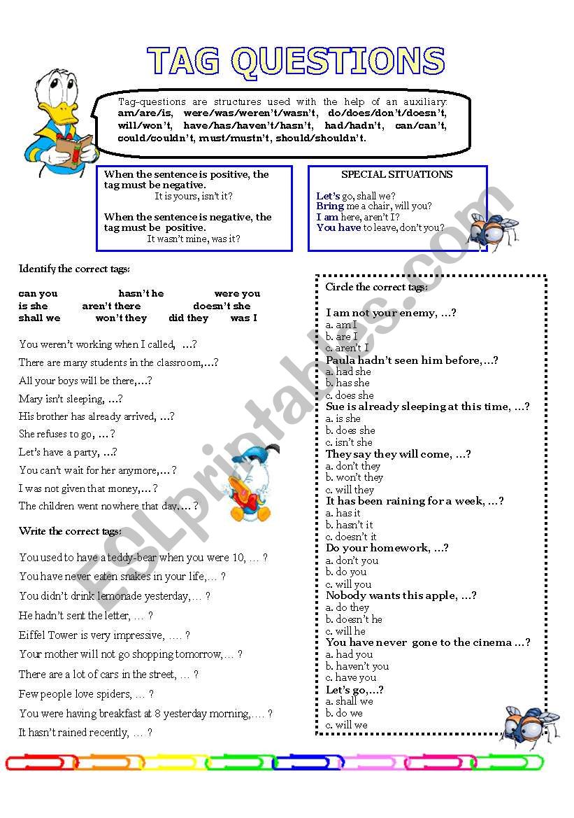 TAG QUESTIONS worksheet