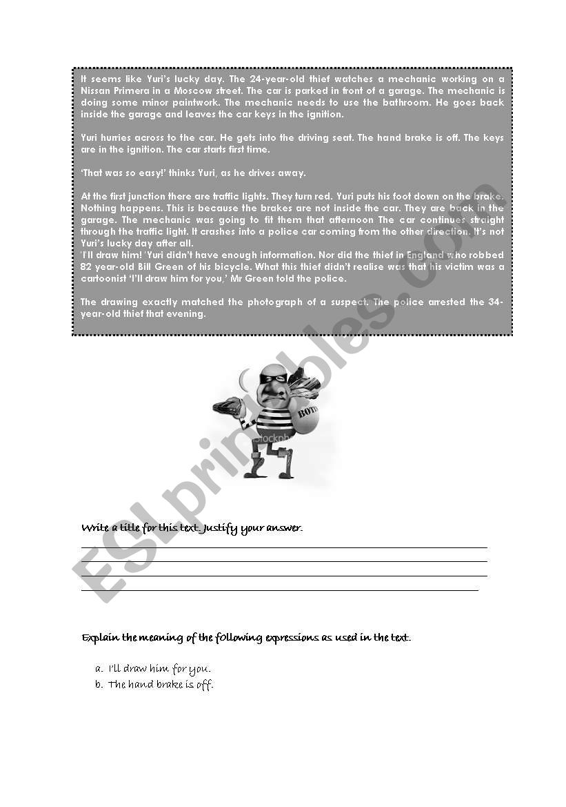 Funny Story worksheet