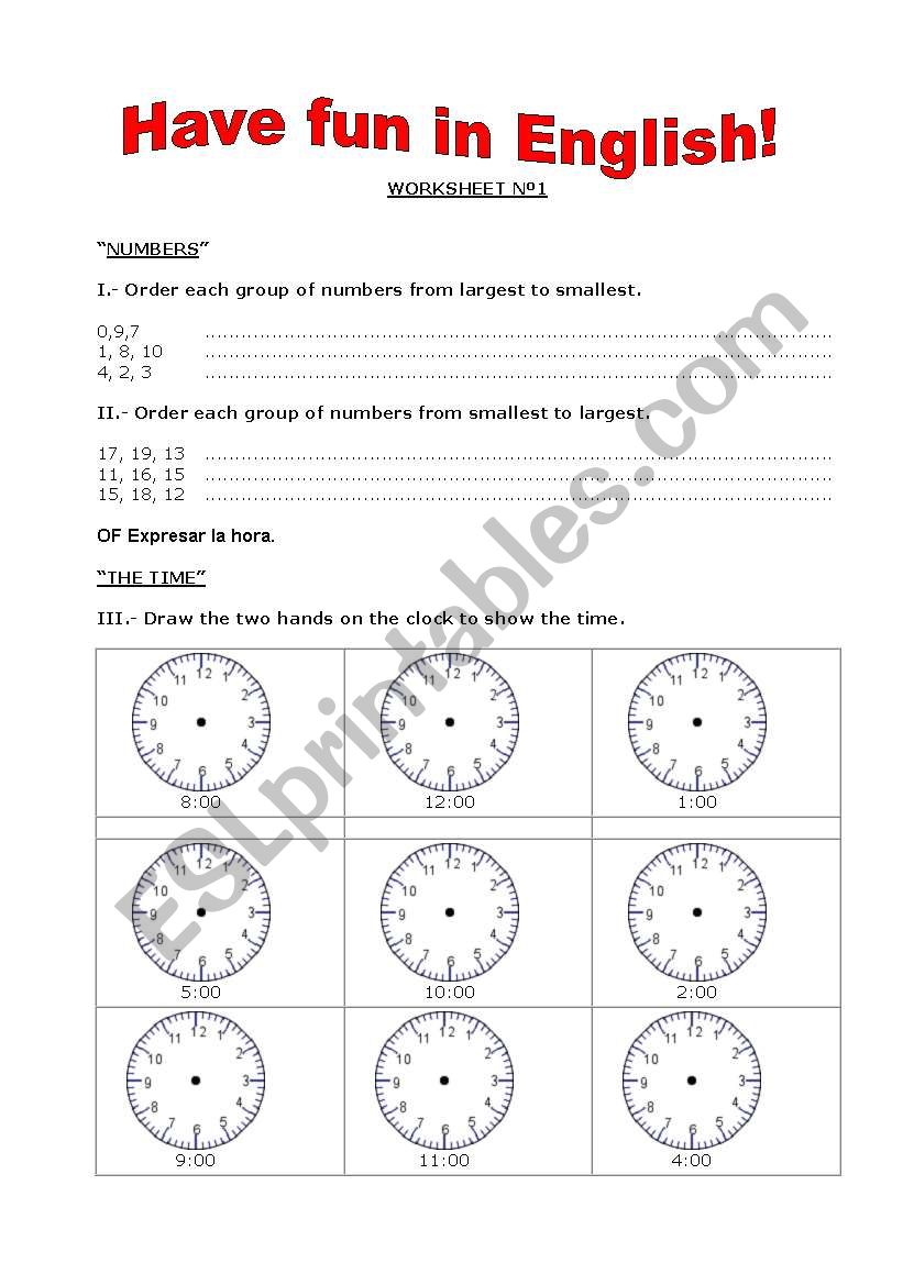 Have fun in english worksheet