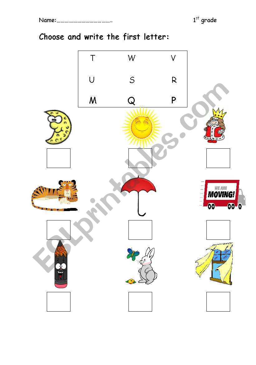 alphabet worksheet