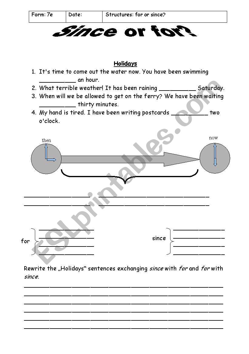 since + for worksheet