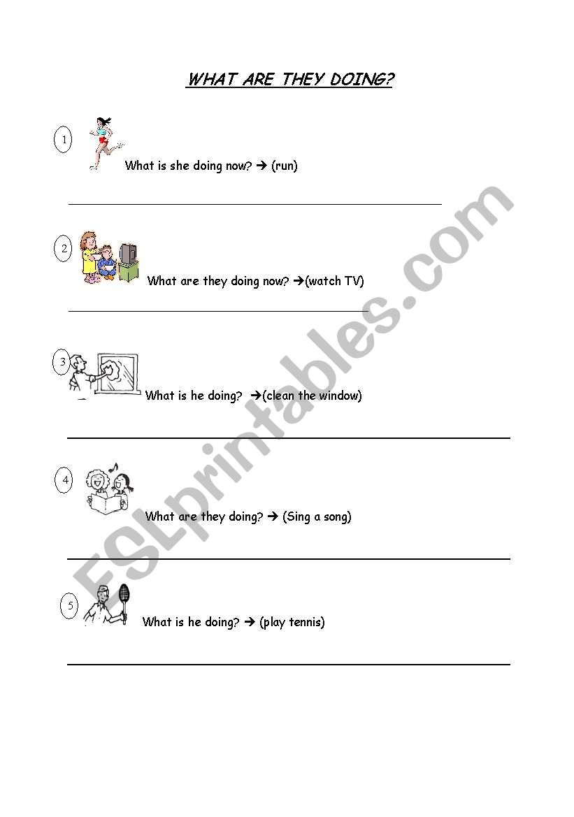 WHAT ARE THEY DOING? worksheet