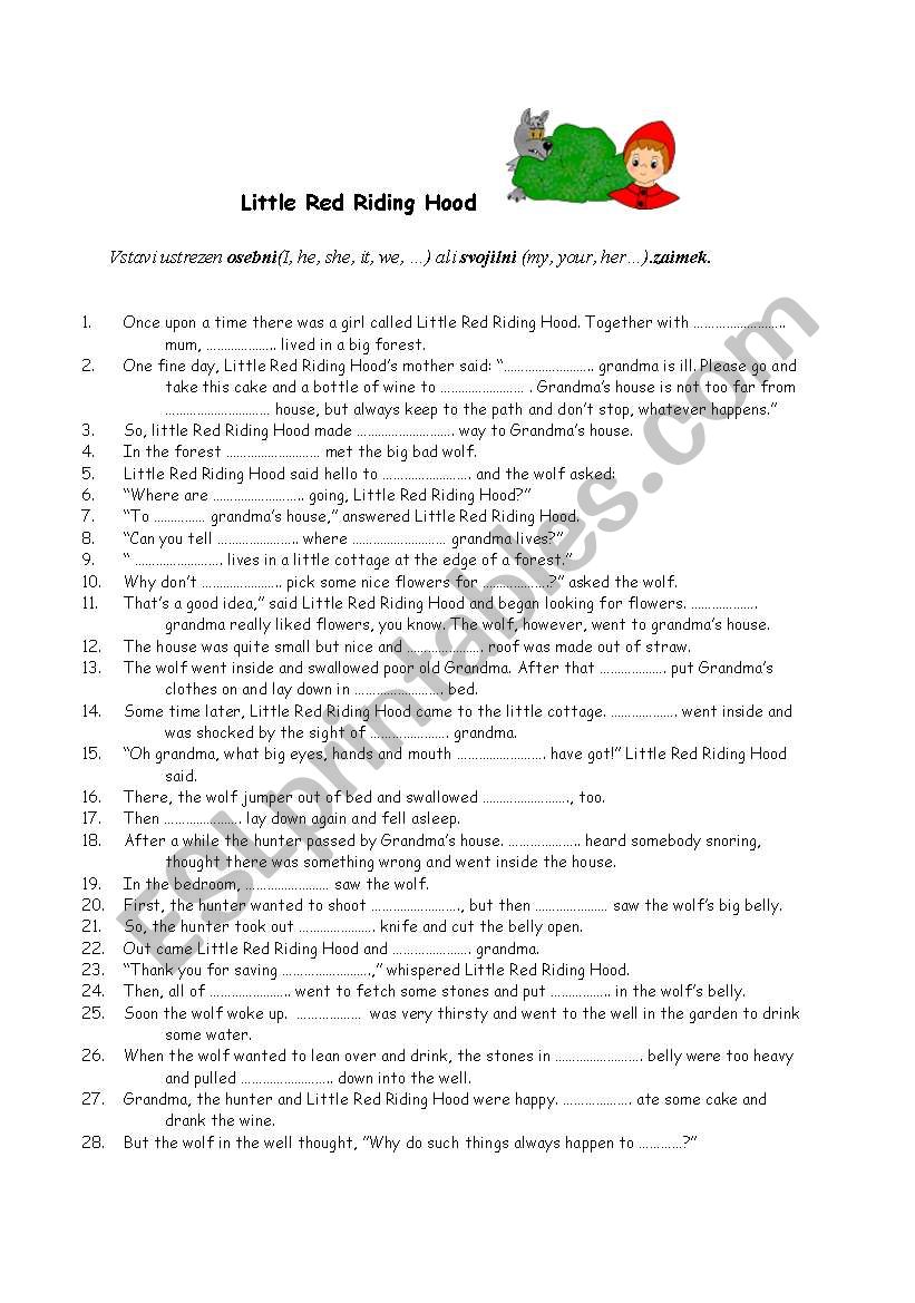 Little Red Riding Hood worksheet