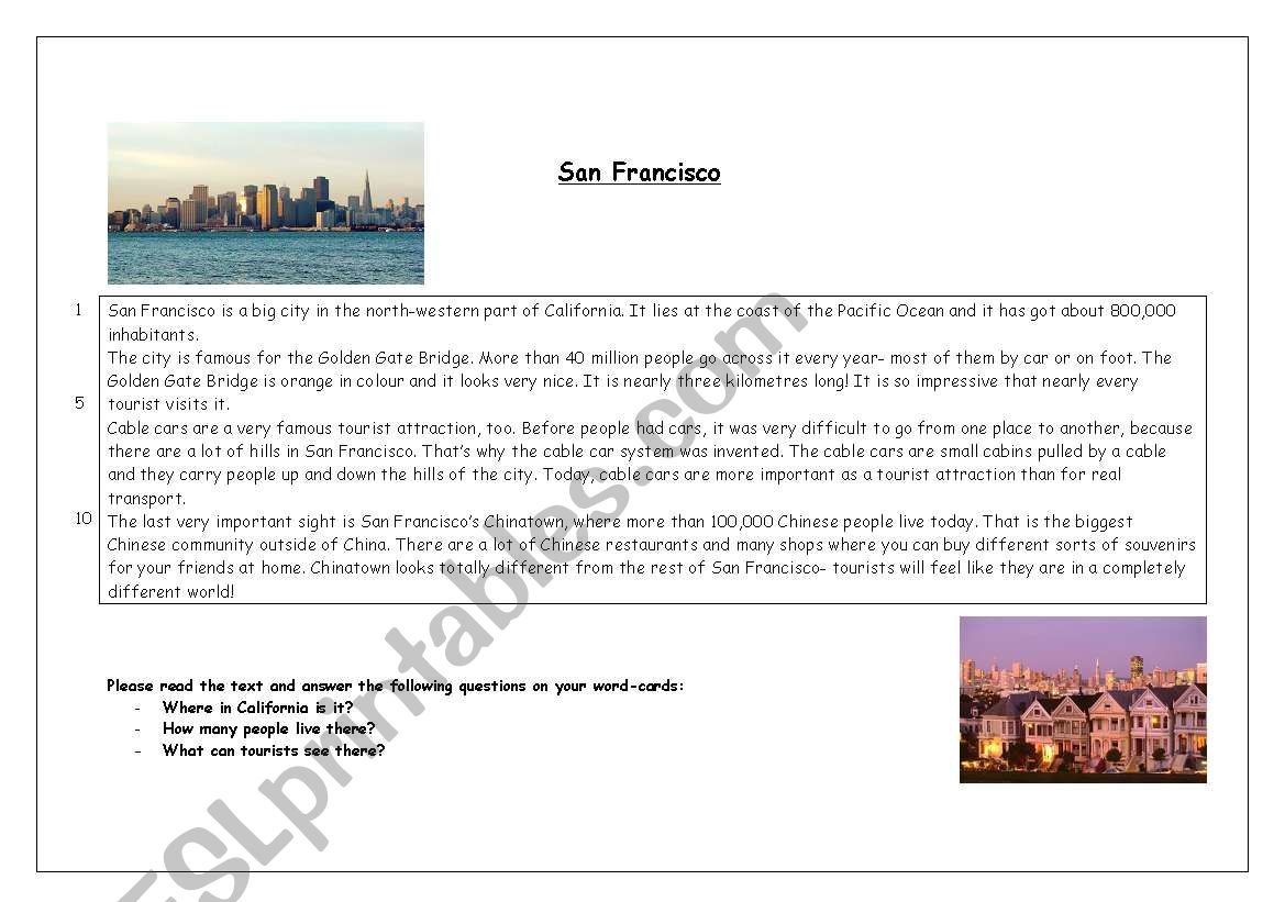 San Francisco worksheet