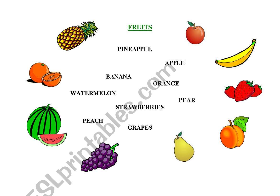 fruits worksheet