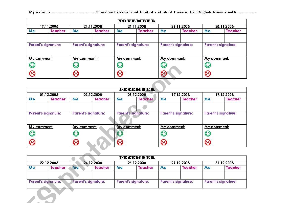 behavior chart. classroom management