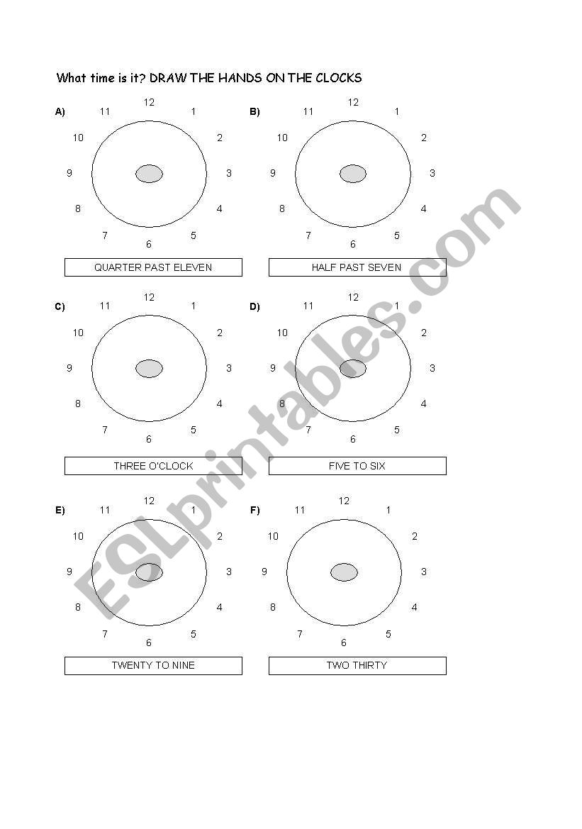 WHAT TIME IS IT? worksheet