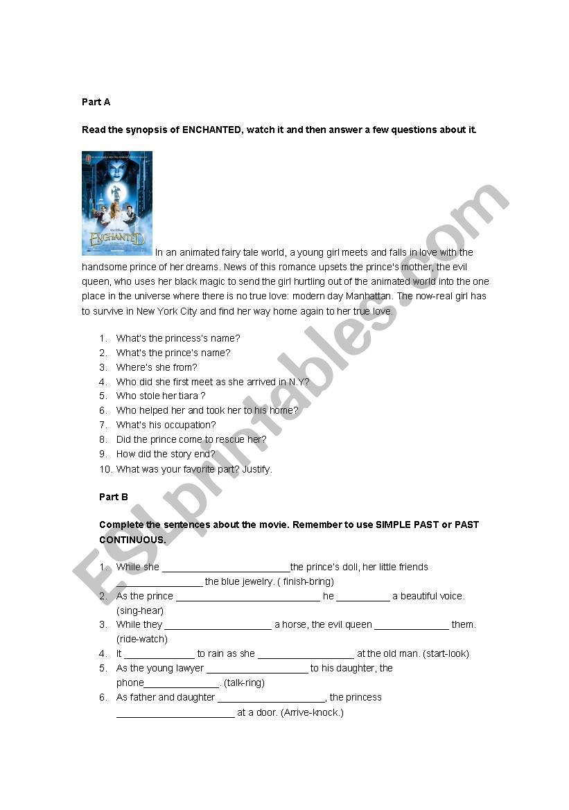 Enchanted worksheet