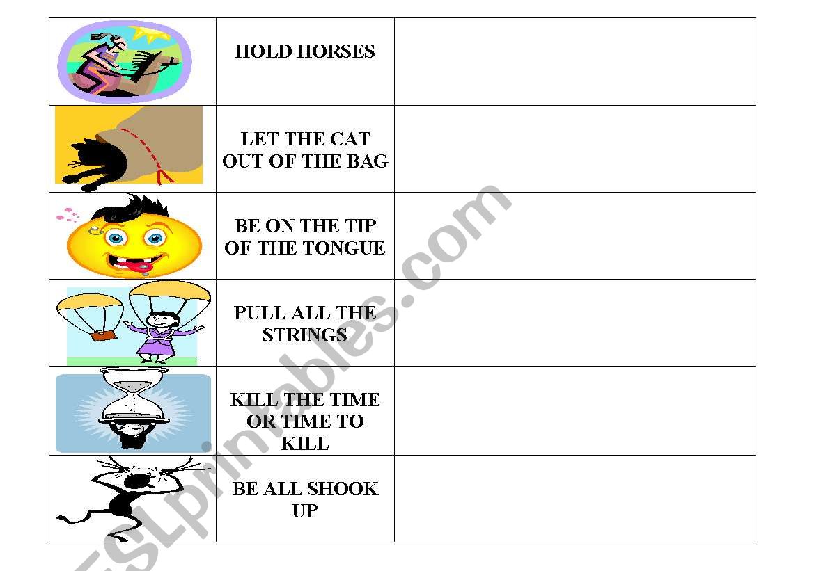 Idioms worksheet