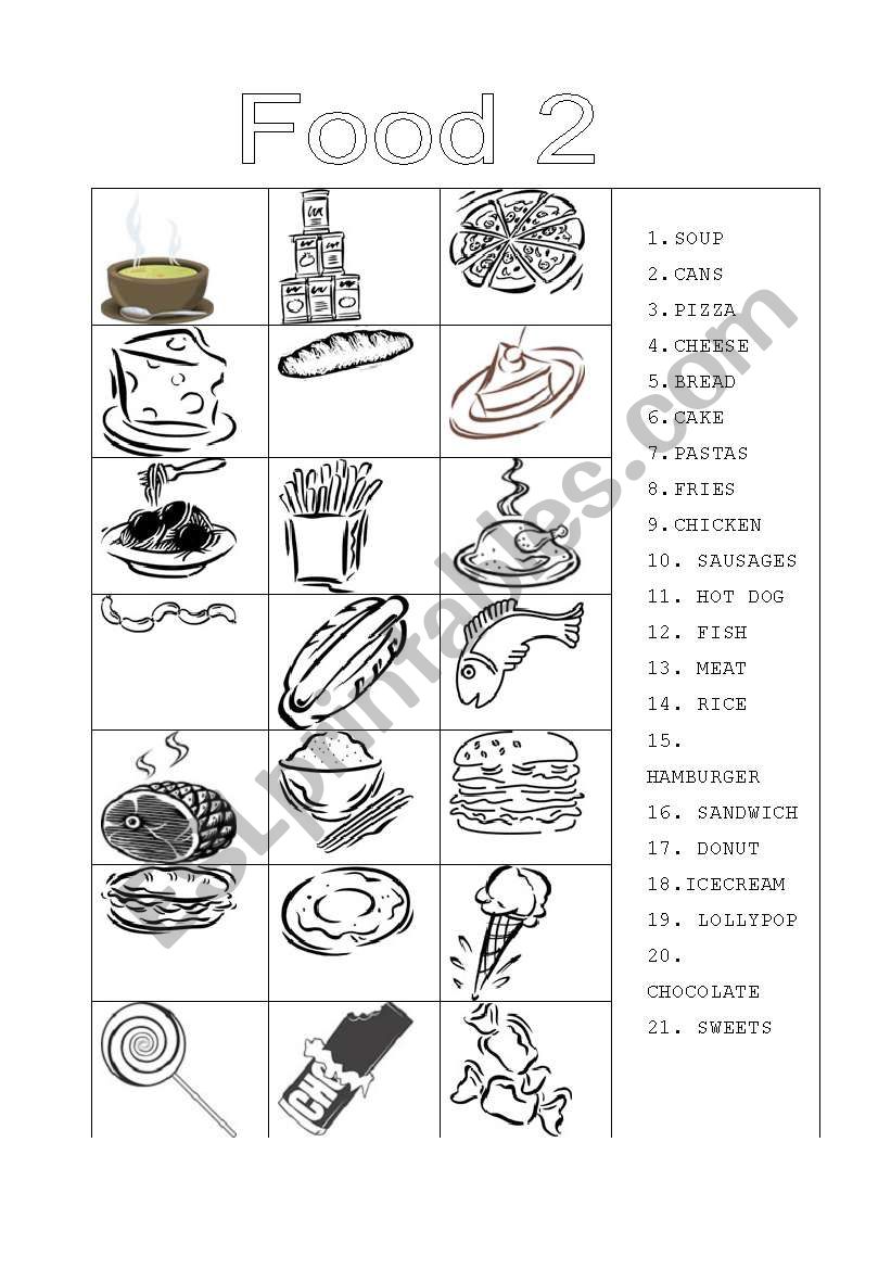 food worksheet