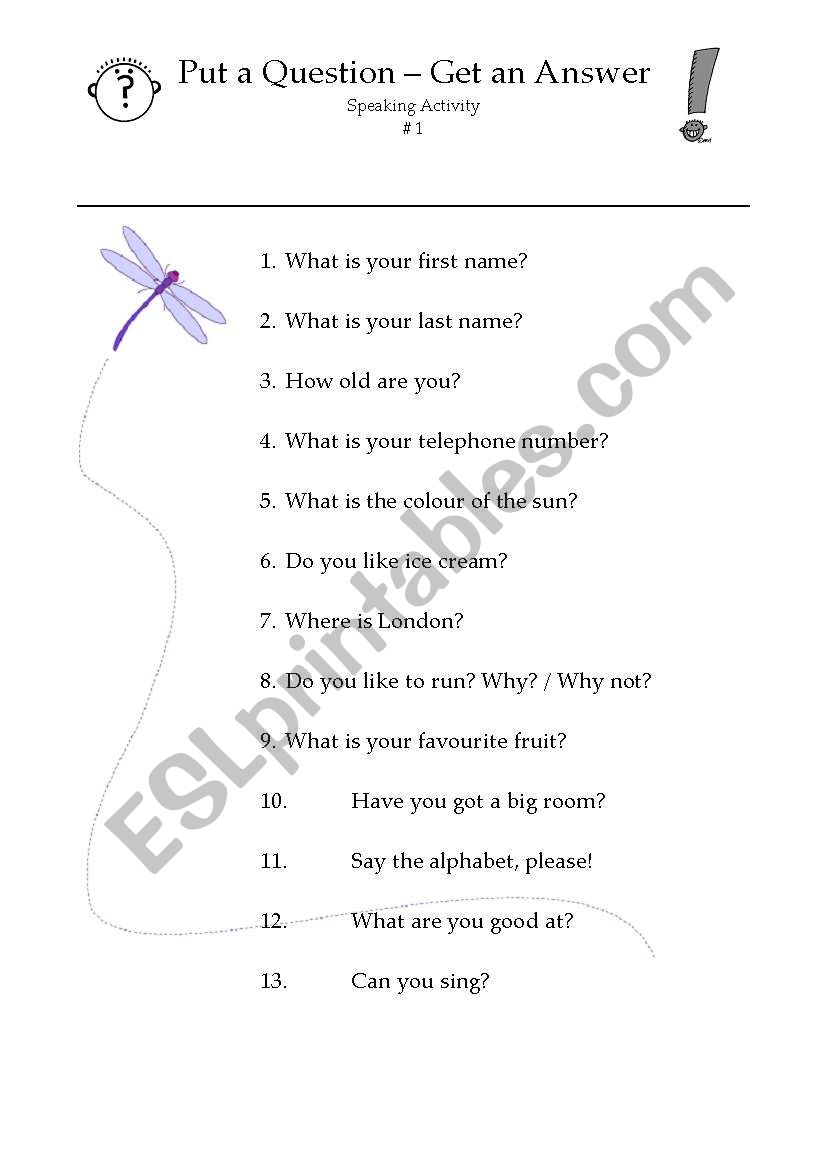 Ask & Answer worksheet