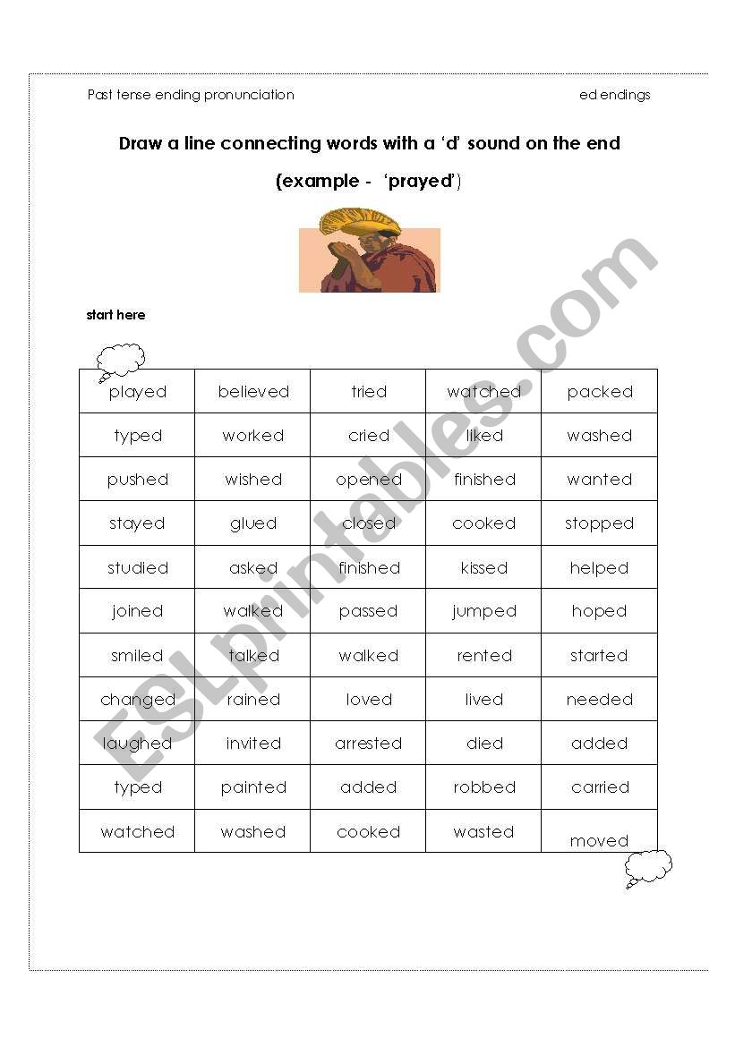 simple past tense ending maze 