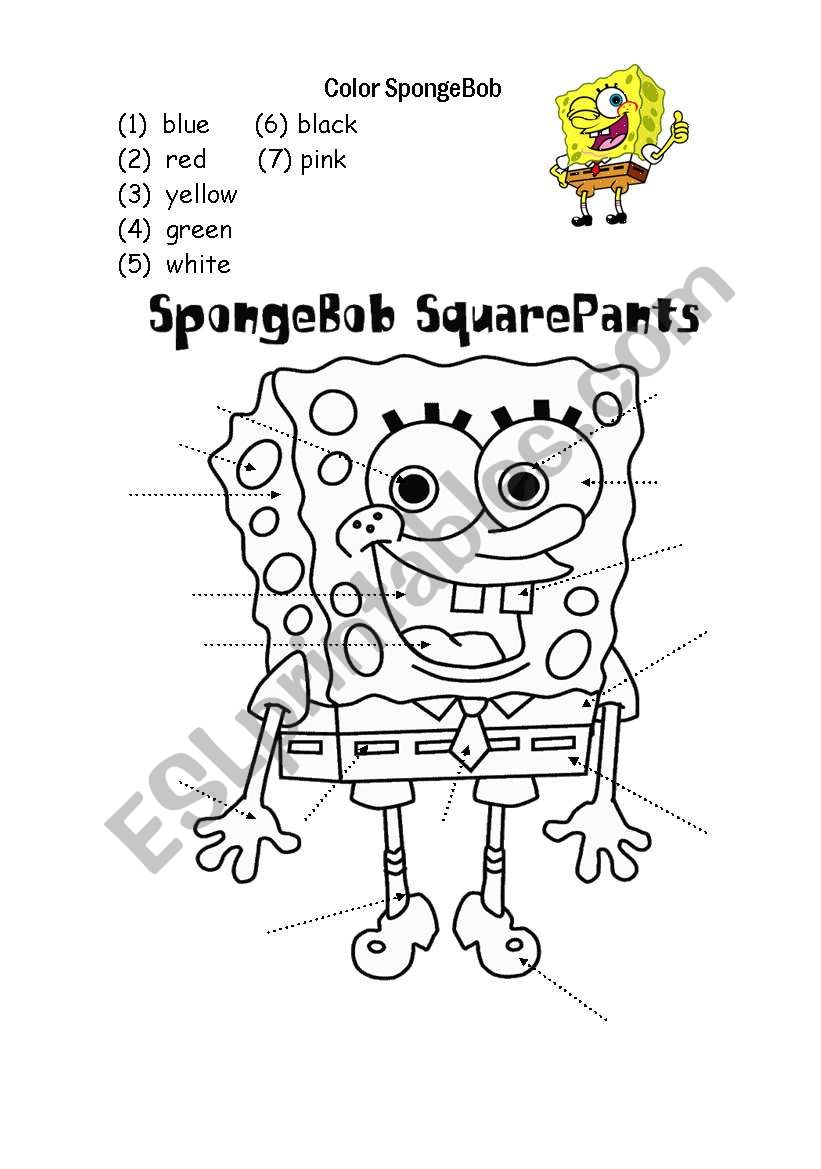 coloring SpongeBob... worksheet