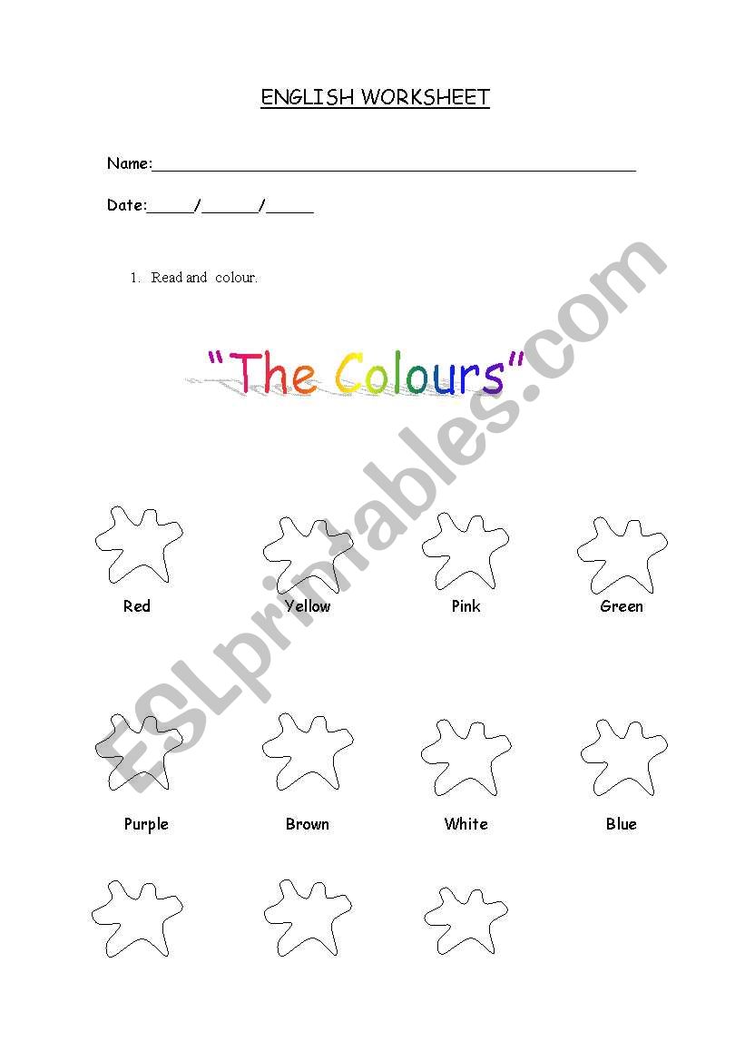 Colours worksheet