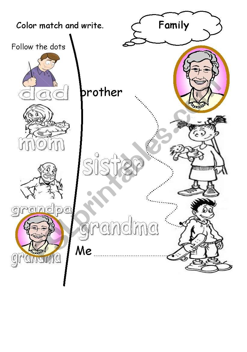 Family members worksheet