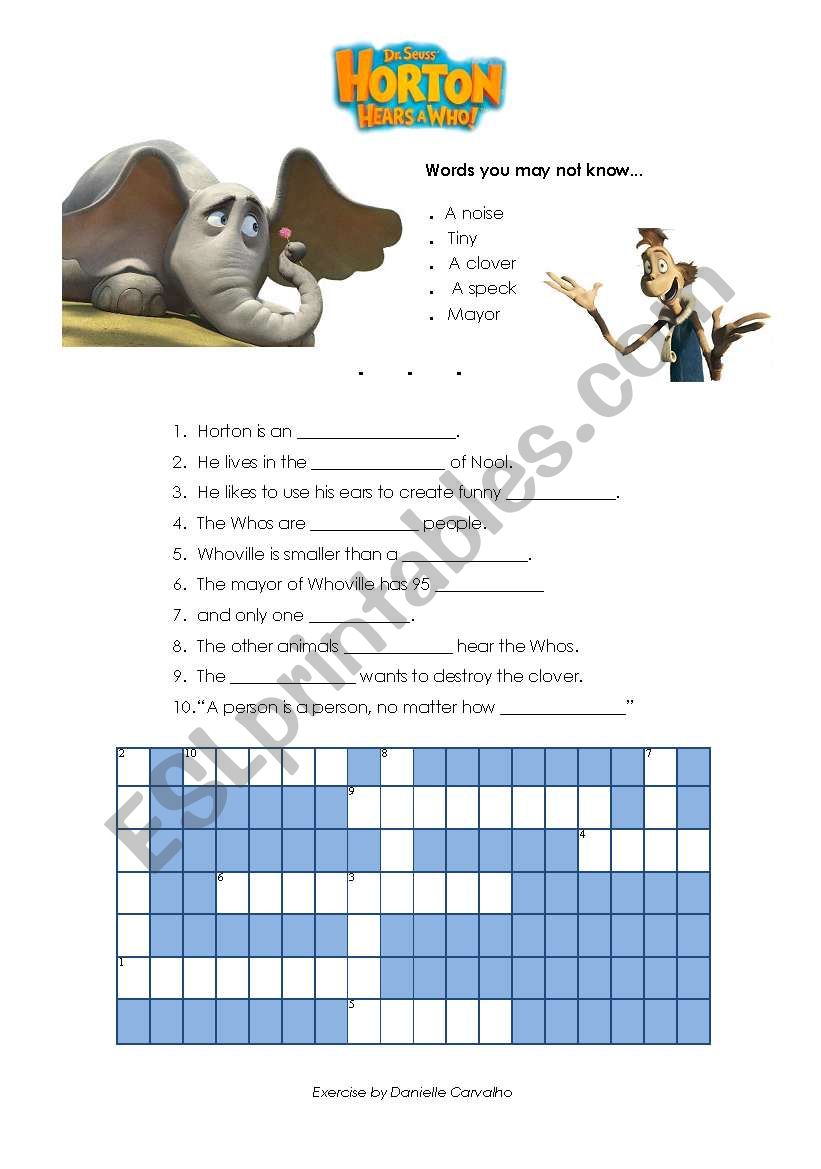 Horton hears a who worksheet