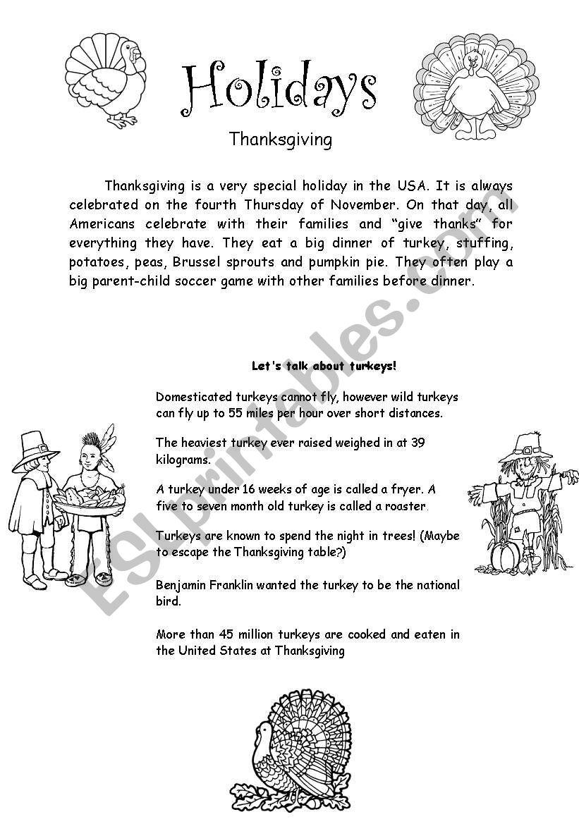 Thanksgiving worksheet