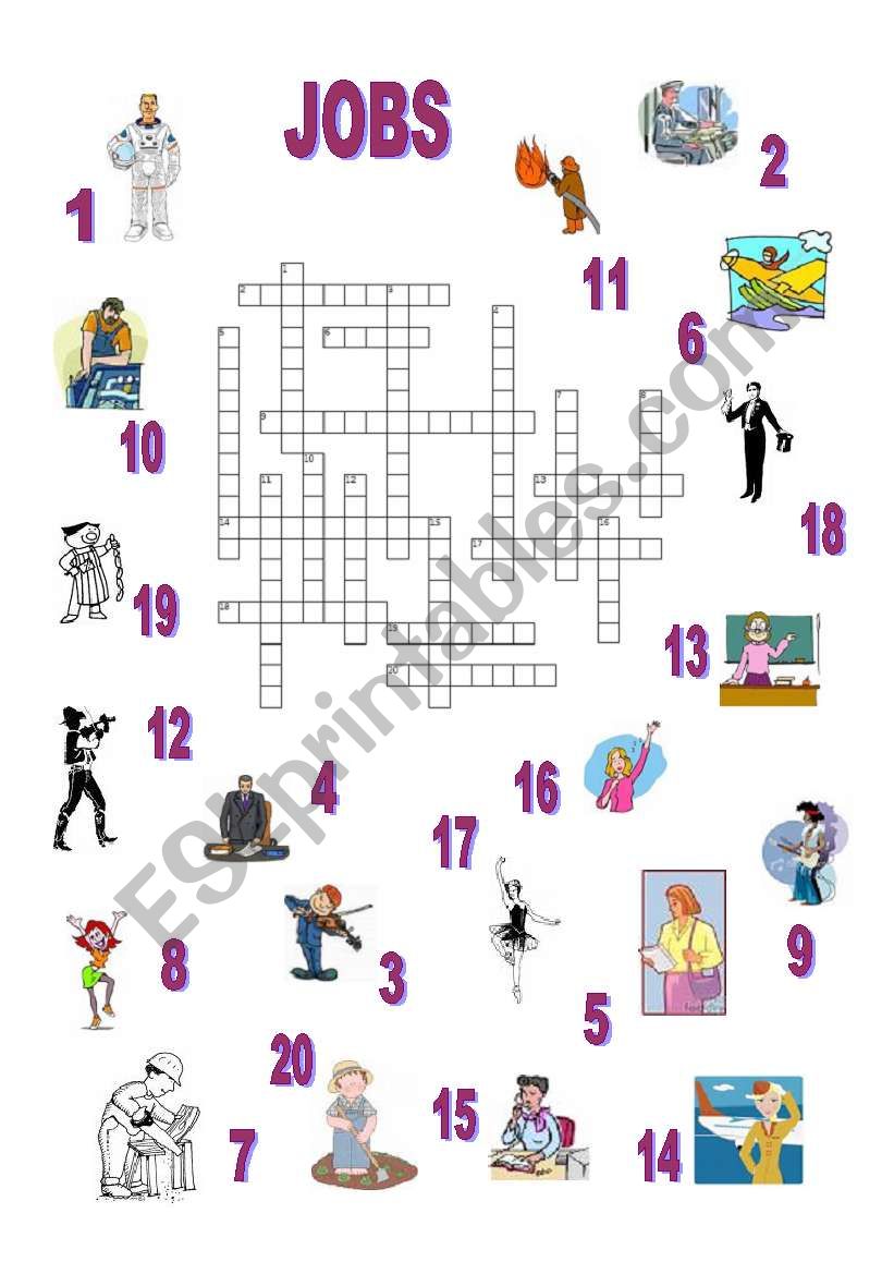 JOBS CROSSWORD worksheet