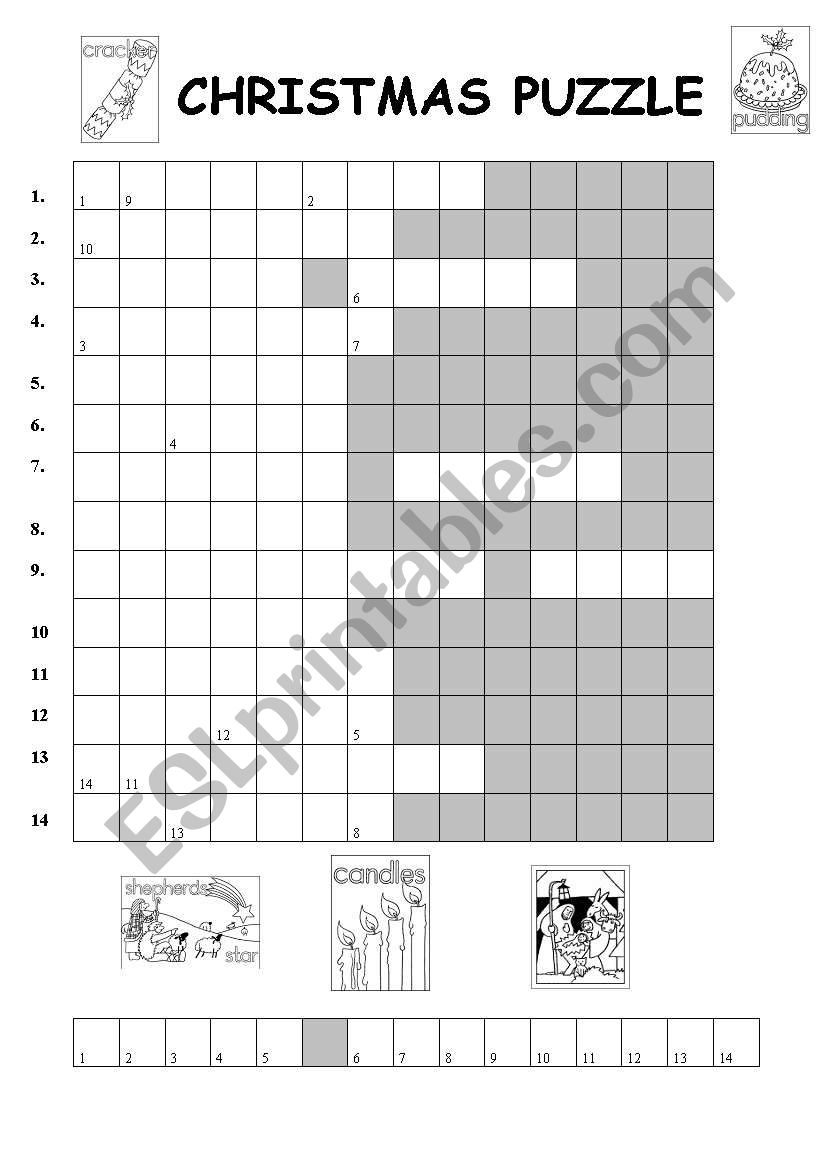 Christmas puzzle worksheet