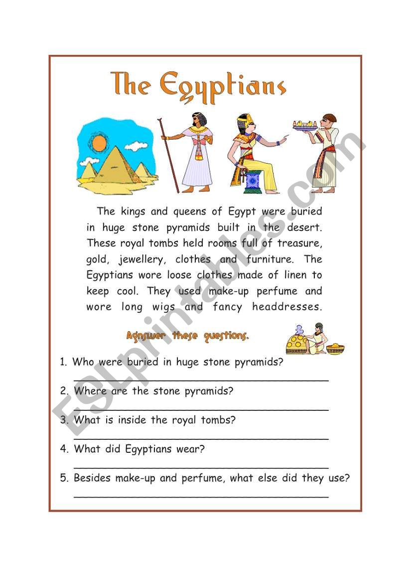 Reading Comprehension The Egyptians