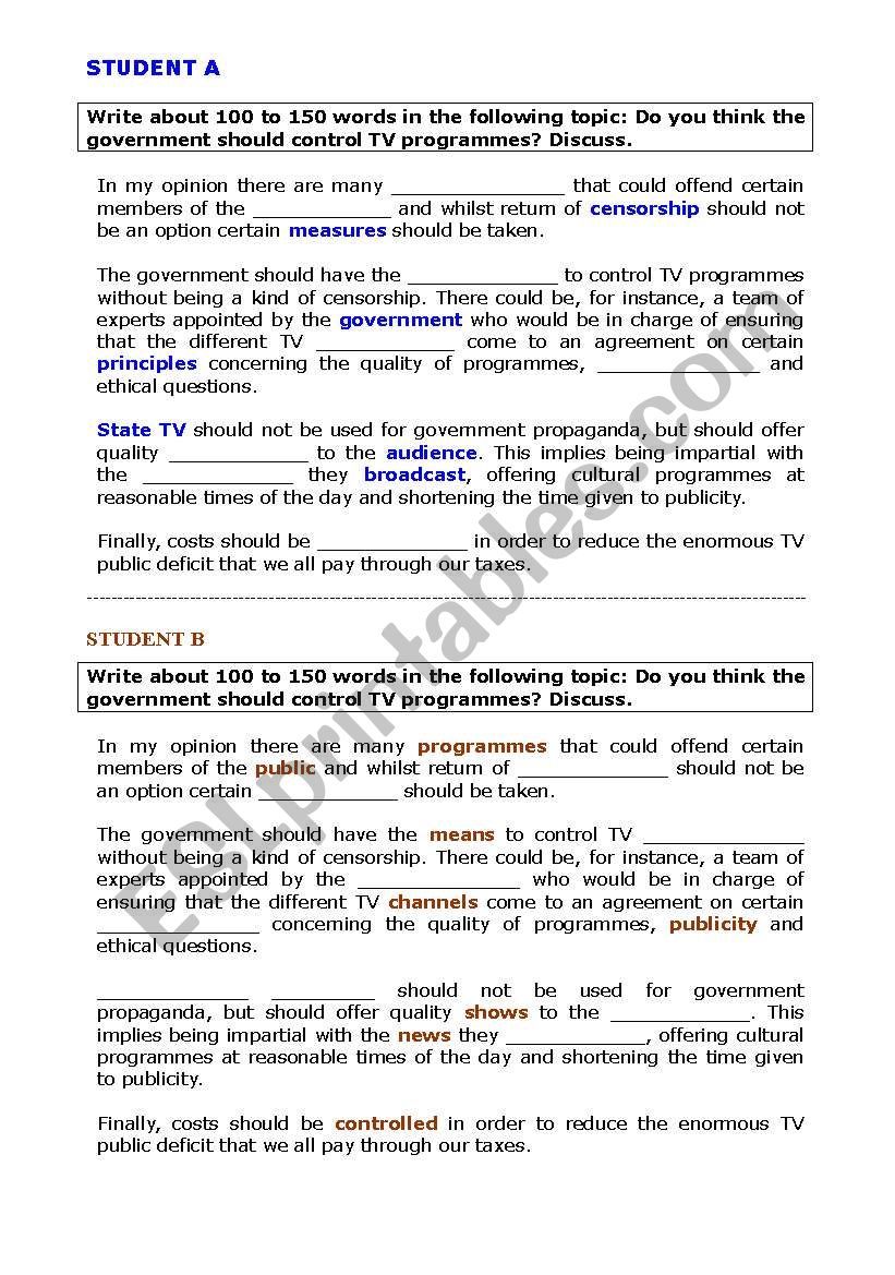 PEER DICTATION FOR 2ND BACHILLERATO (the mass media)