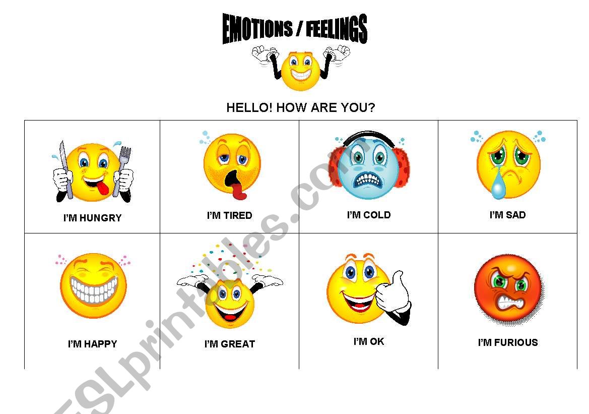 Emotions/feelings worksheet