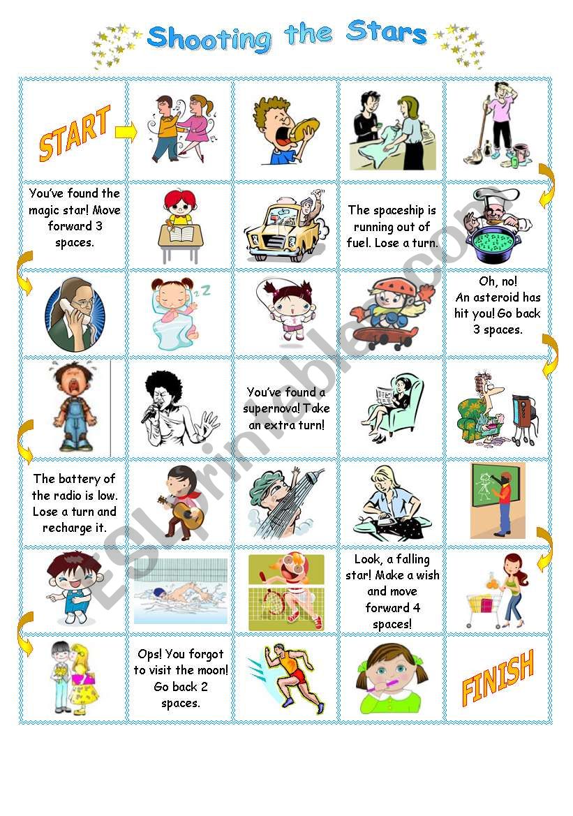 Verbs Board Game  worksheet