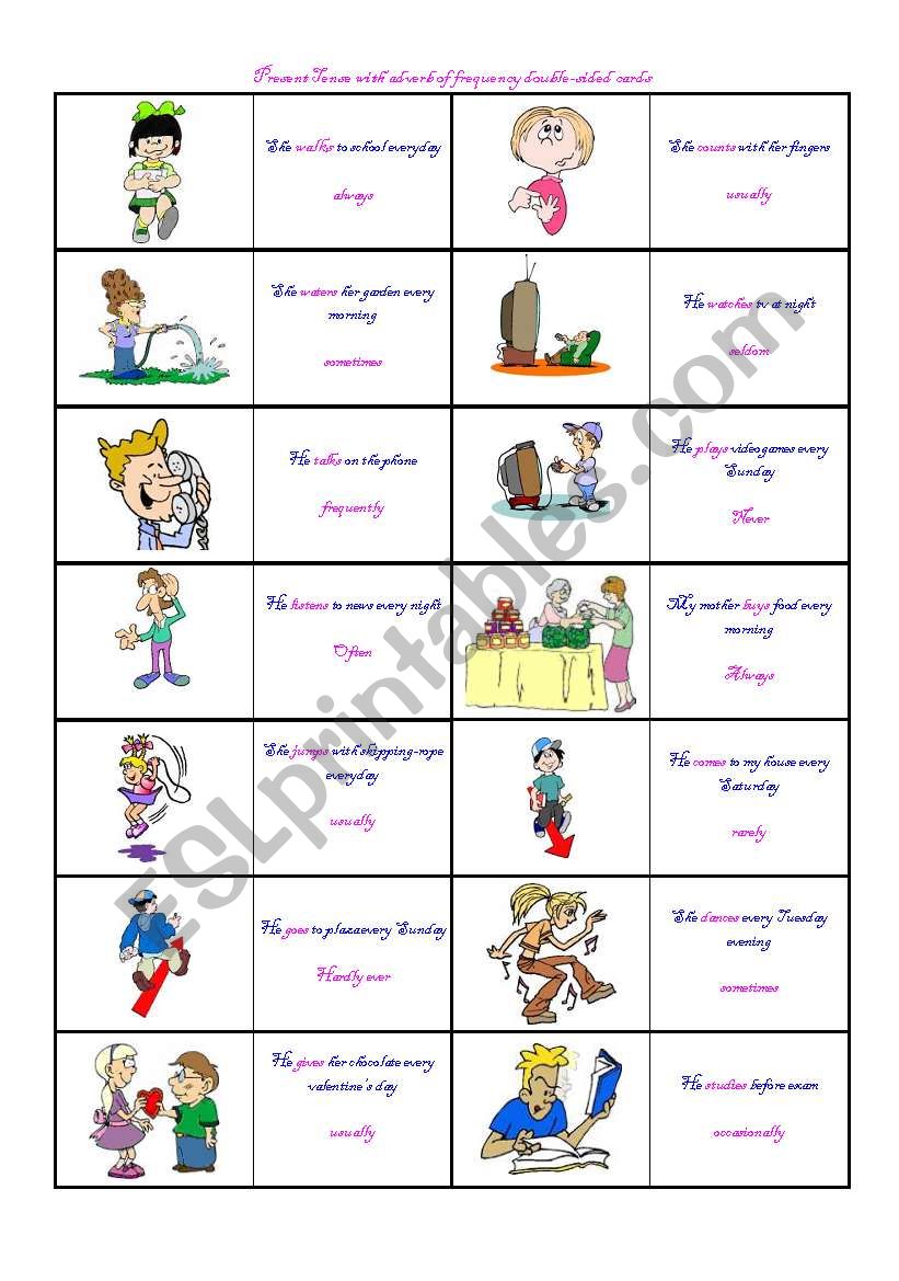 Frequency adverbs worksheet