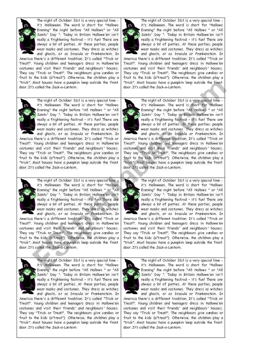 Halloween - cut it and stick it on your ssÂ´ copybook