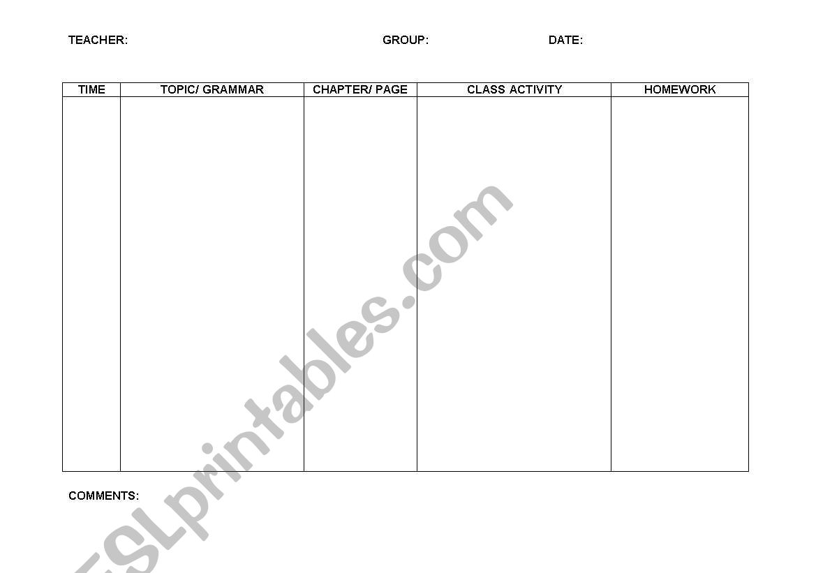 Template worksheet