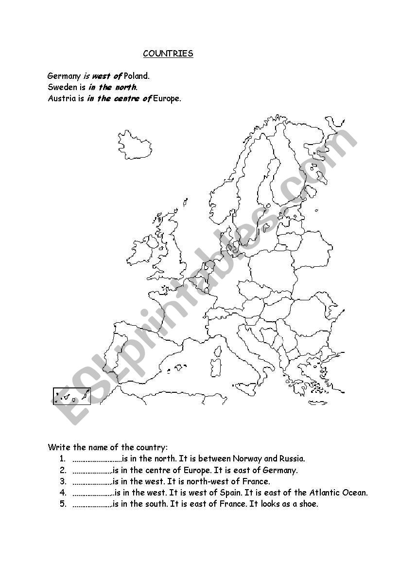 countries of Europe / directions