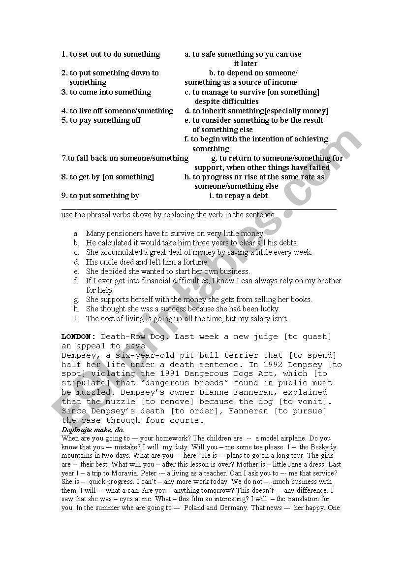 grammar worksheet