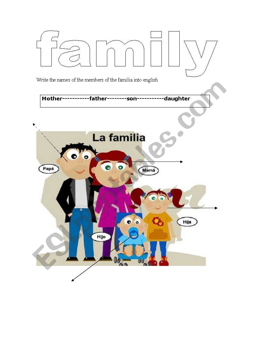 the family  worksheet