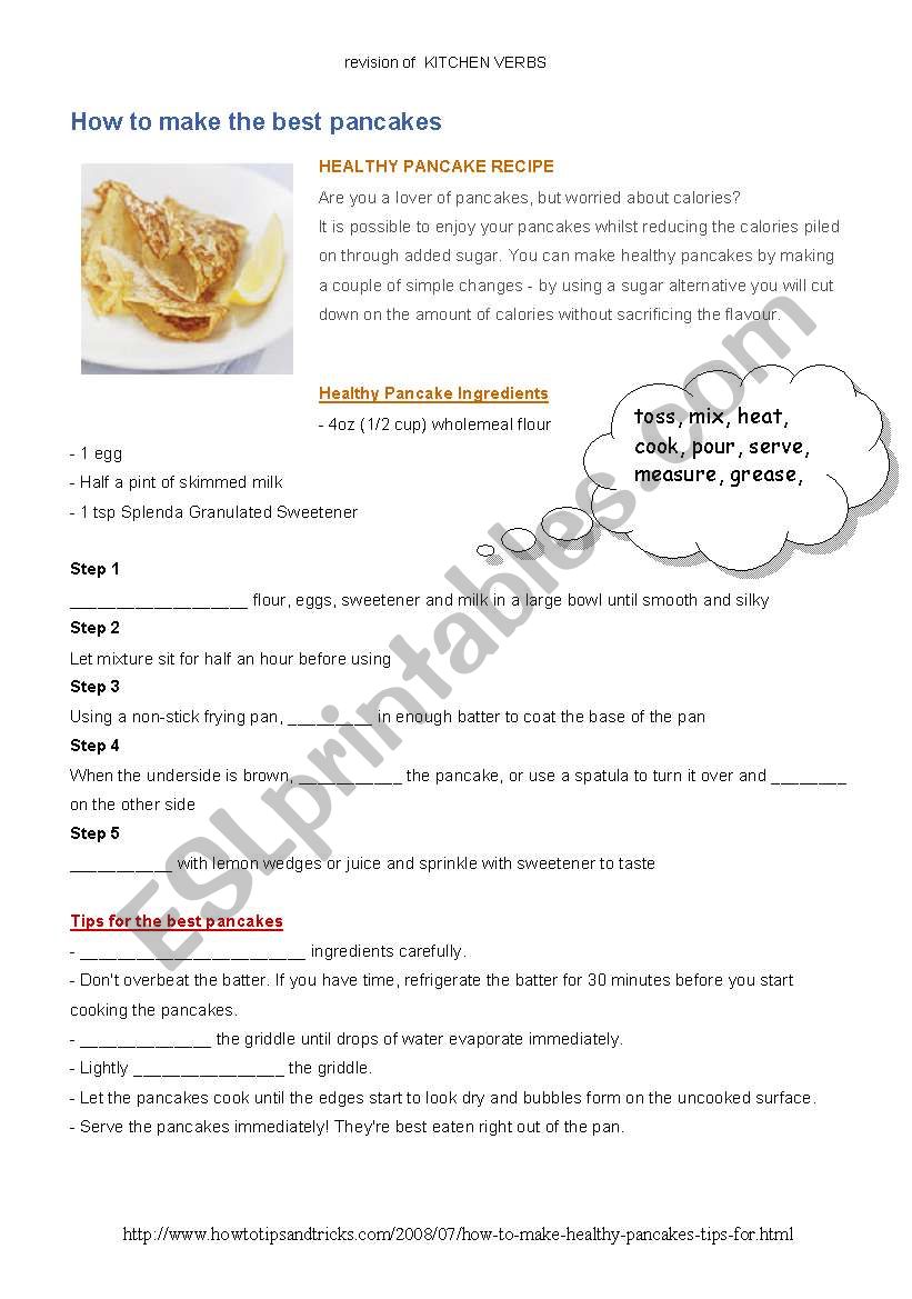 perfect pancakes worksheet