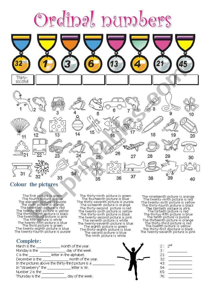 ORDINAL NUMBERS worksheet