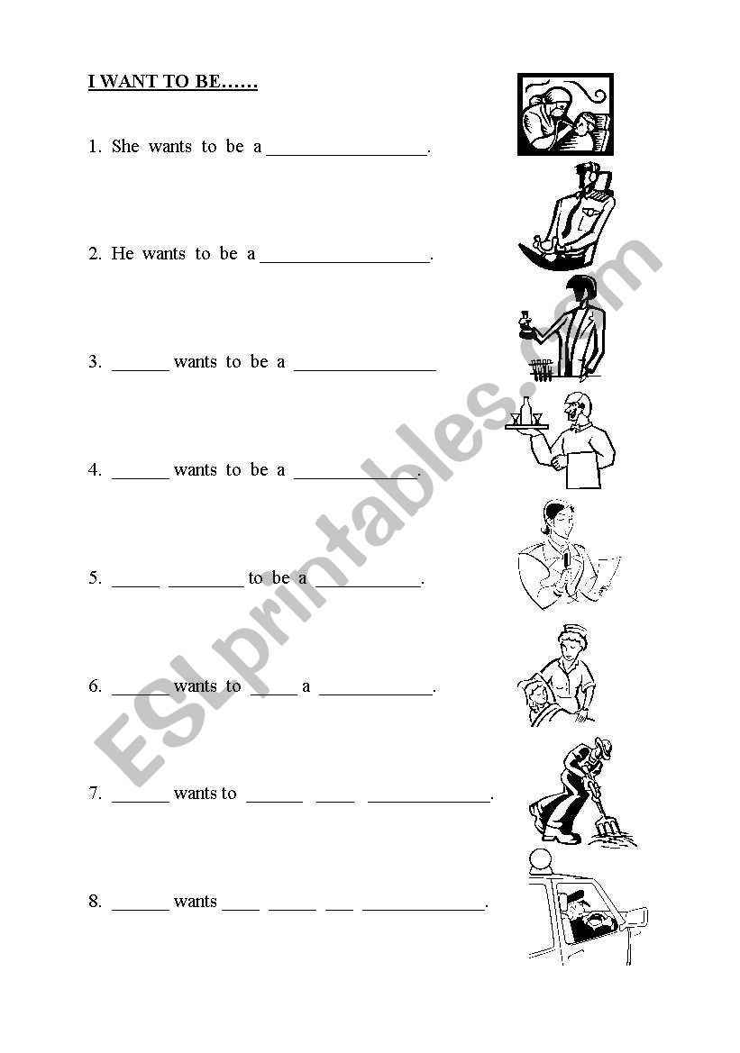 I want to be... worksheet