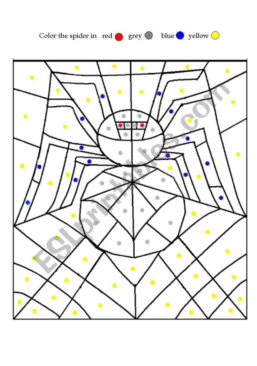 coloring a spider worksheet