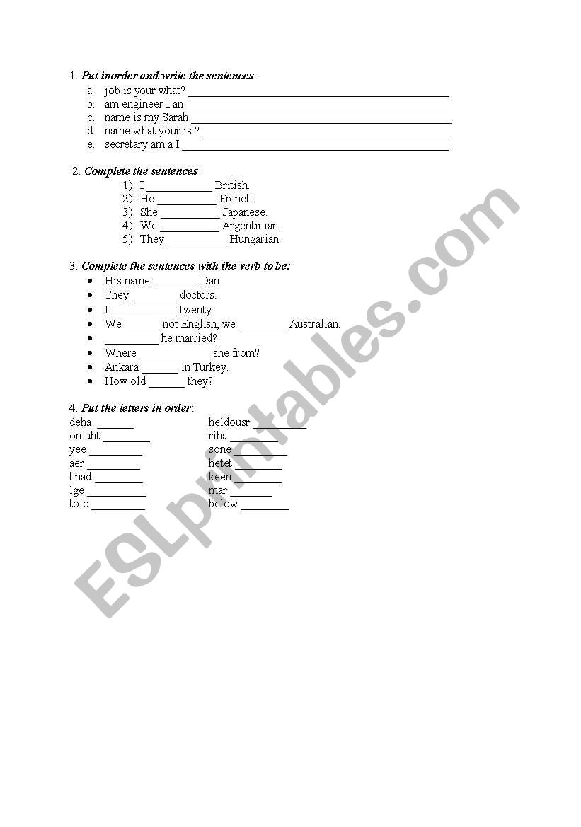 PRESENT SIMPLE TENSE worksheet