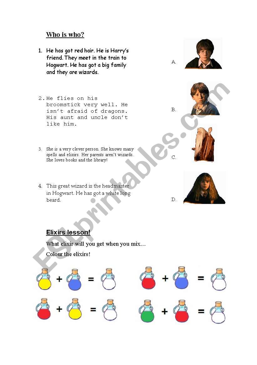 Harry Potter - who is who? worksheet