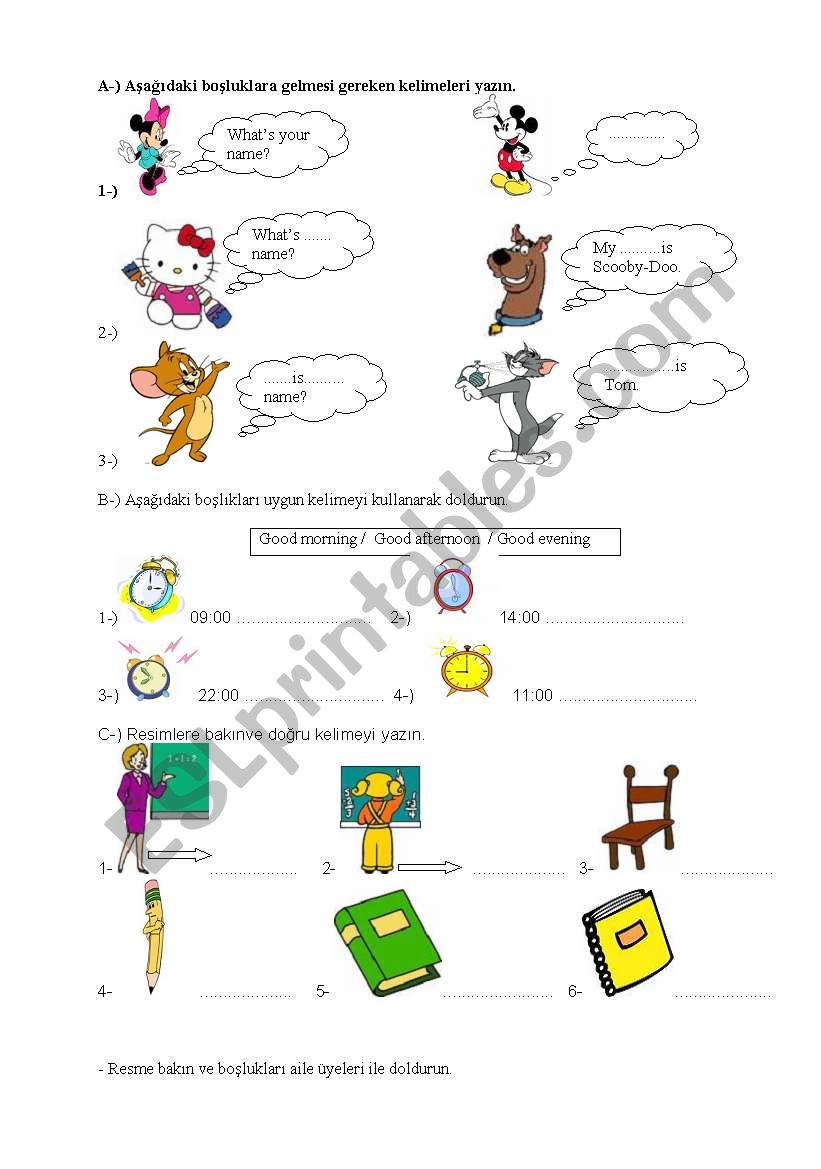 4thyear worksheet