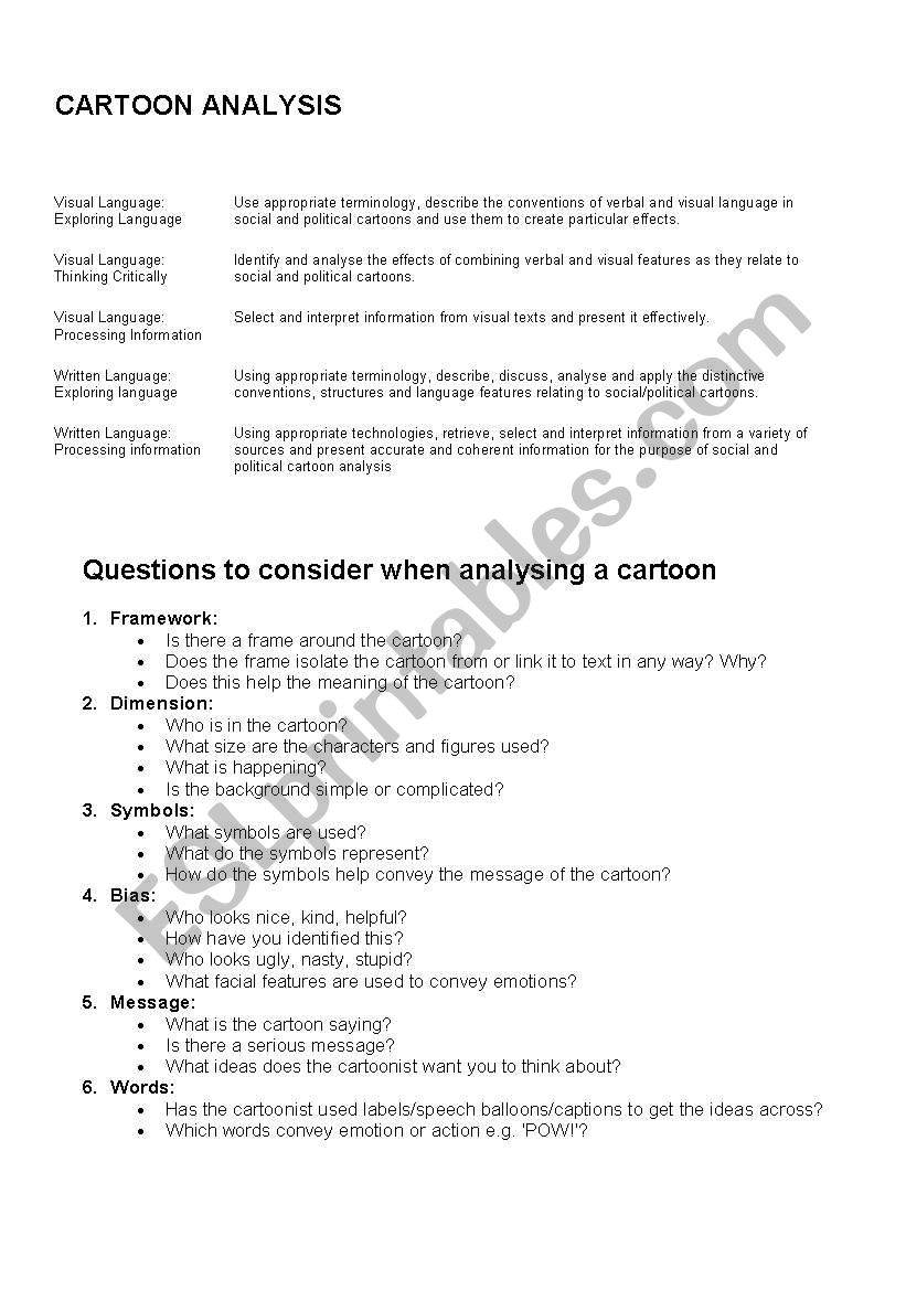 Cartoon Analysis worksheet