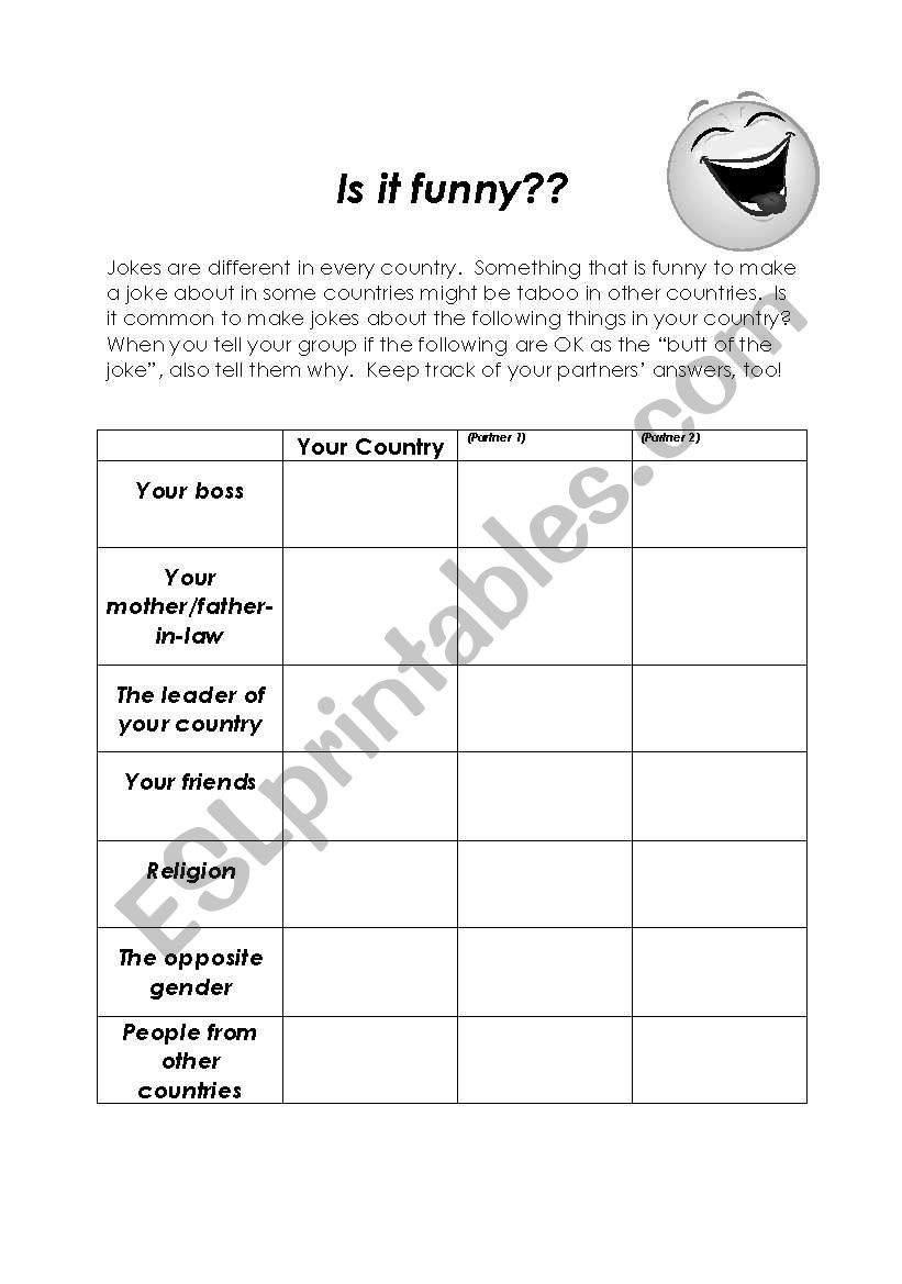 Is it funny? worksheet