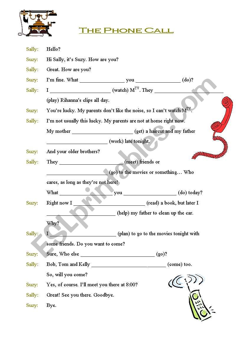 The Phone Call worksheet